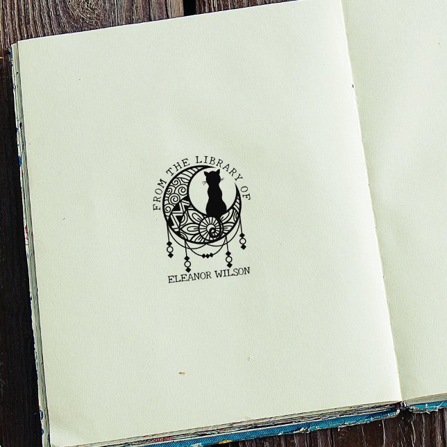 Mystisk månkatt från biblioteket stämpel (Skapare uppladdad)