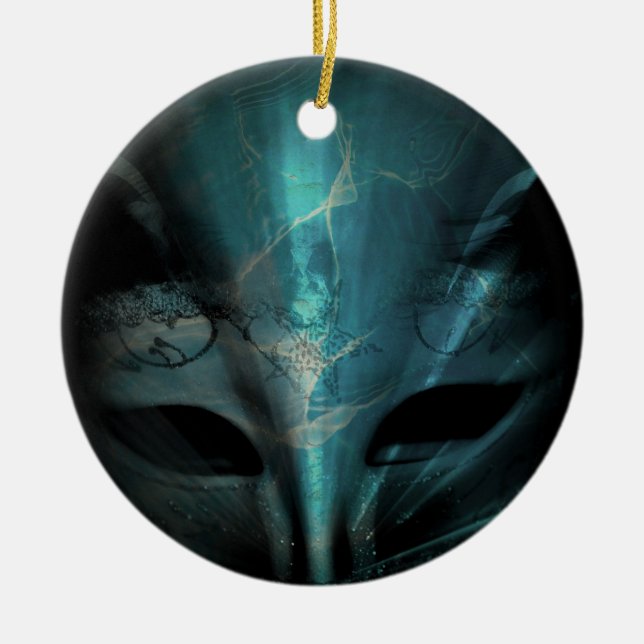 Mystisk Maskprydnad Julgransprydnad Keramik (Framsidan)