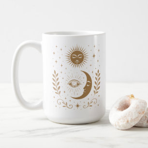 Mystisk Midnattsmåne & Stjärnor Tredje Ögat Unisex Kaffemugg