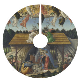 Mystisk Nativity av Sandro Botticelli Julgransmatta Borstad Polyester