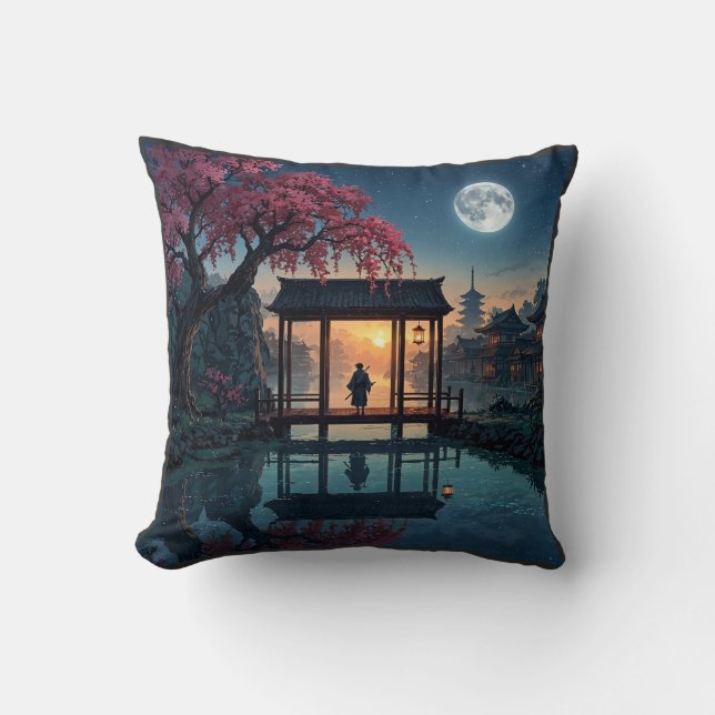 Mystisk natt skog grafisk t-shirt kudde (Framsida)