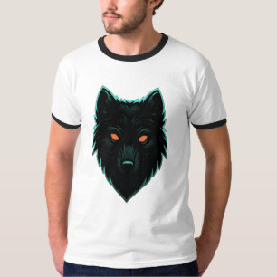 Mystisk neonvargdesign T-shirt