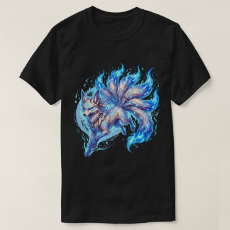 Mystisk nio-svansad räv fantasy ande anime konstve t shirt