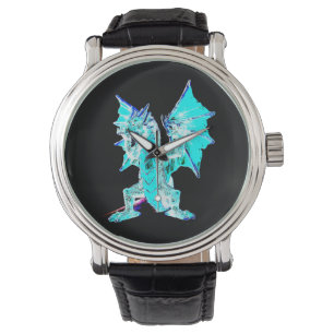 Mystisk Ocean Blå Drak Fantasy Ur Konstverk Armbandsur