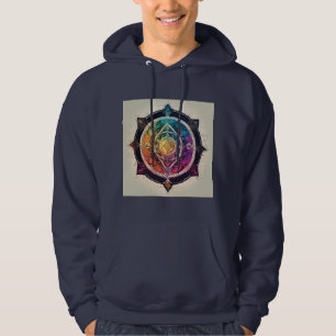 Mystisk och magisk andlig logotyp - tatueringsstil hoodie