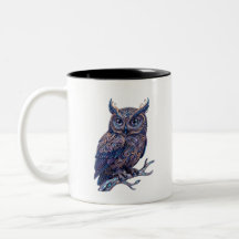 Mystisk Ornamenterad Ugglkaffe Mugg - Celestial Ko