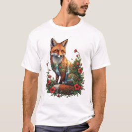 Mystisk Räv Tropisk Tempellandskap Vilda Djur T Shirt