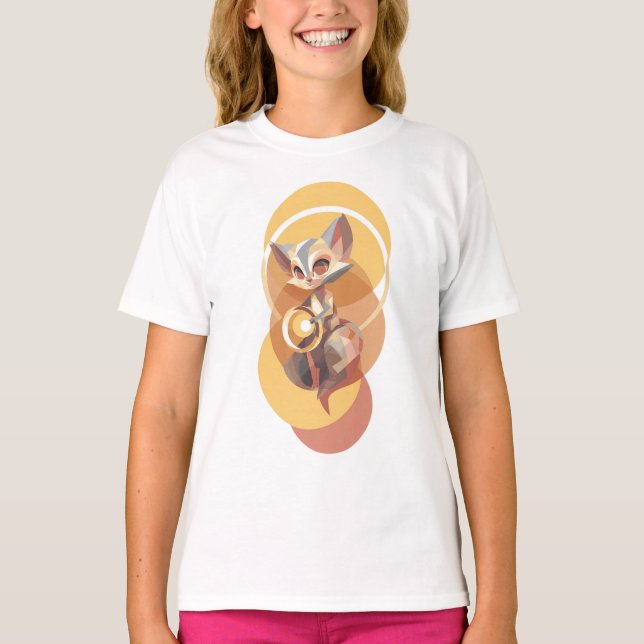 Mystisk rävande gyllene ljus barn t shirt (Framsida)