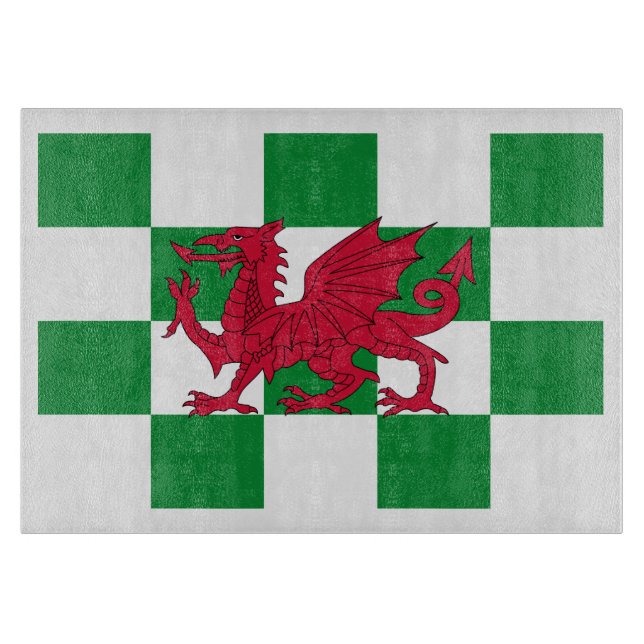 Mystisk röd keltisk drakefana för Wales (Framsidan)