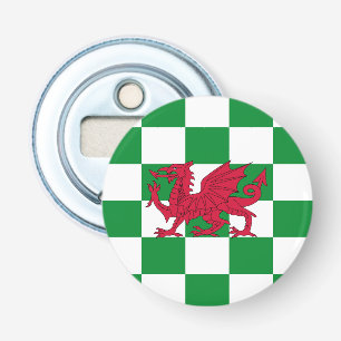 Mystisk röd keltisk drakefana för Wales Flasköppnare