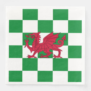 Mystisk röd keltisk drakefana för Wales Pappersservett