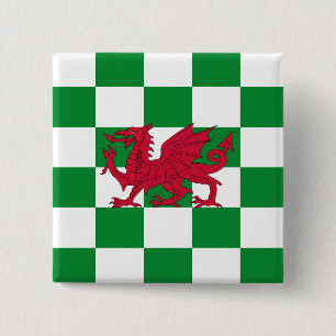 Mystisk röd keltisk drakflagga från Wales Knapp