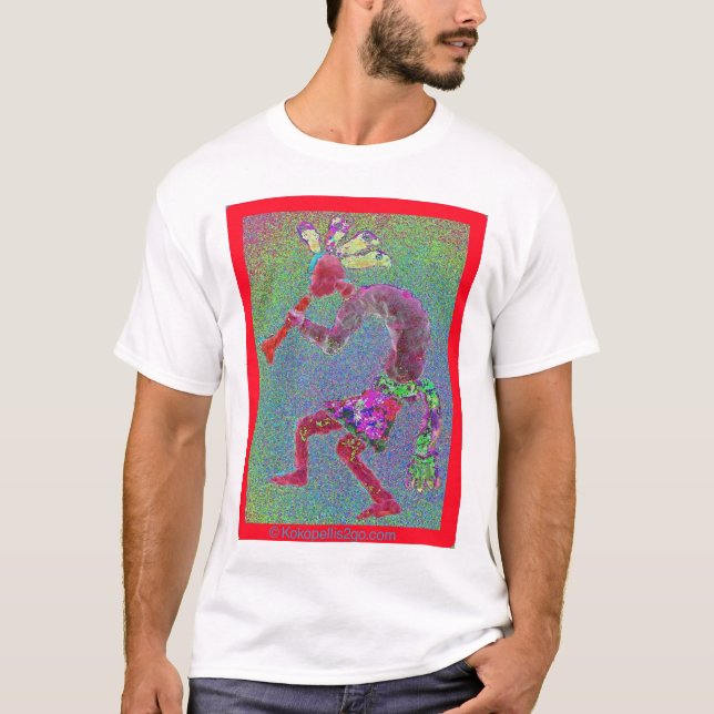 MYSTISK RÖD RÖD GRÄNS FÖR KOKOPELLI T SHIRT (Framsida)