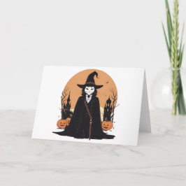 Mystisk Salem Svart Katt med Pumpor Inbjudan