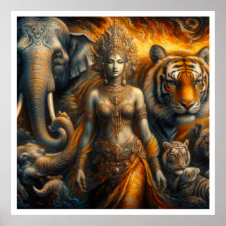 Mystisk scen i andlig poster