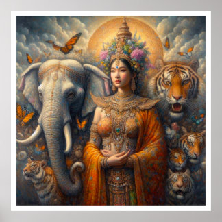 Mystisk scen i andlig poster