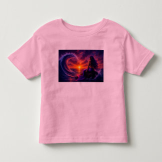 Mystisk Siren Våg Fantasy Solnedgång Hav Konst | T Shirt