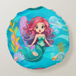 Mystisk sirendesign rund kudde