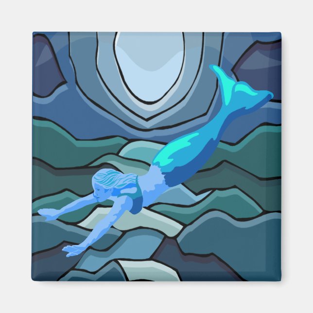 Mystisk Sjöjungfru Magnet (Framsidan)