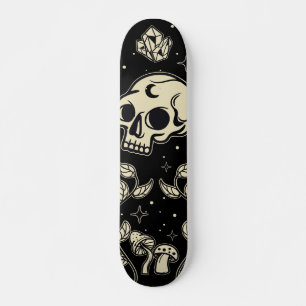 Mystisk skalle och svamp mini skateboard bräda 18,5 cm