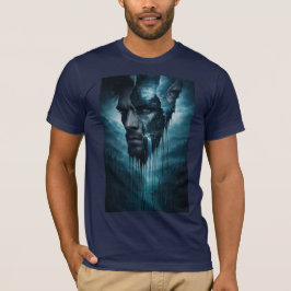 Mystisk Skog Inuti – Surrealistisk Manlig Porträtt T Shirt