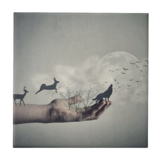Mystisk skog kakelplatta