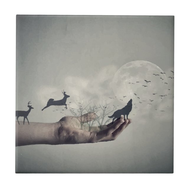 Mystisk skog kakelplatta (Framsidan)