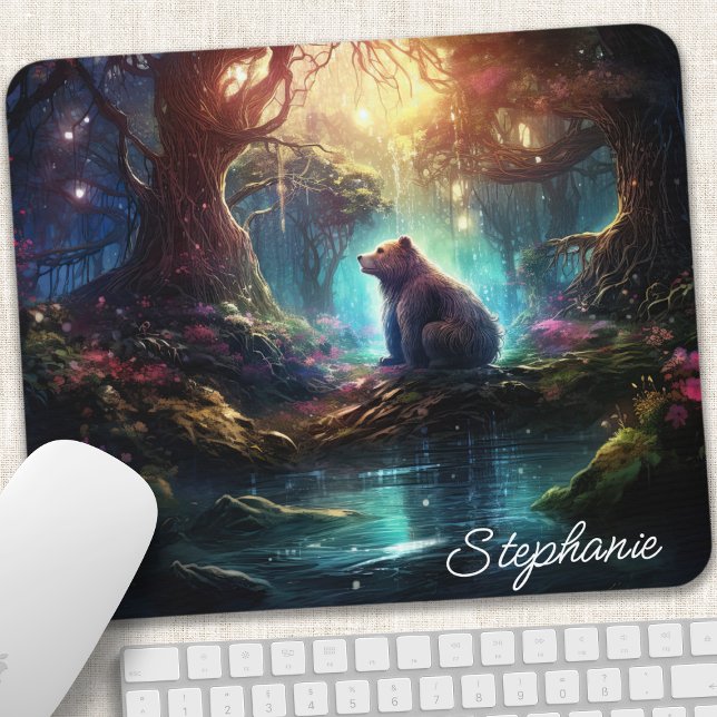 Mystisk Skogs Björn Fantasi Namn Design Musmatta (Skapare uppladdad)