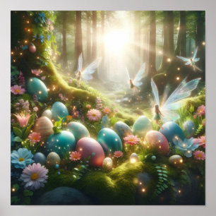 Mystisk Skogs Fågel Magiska Vår Ägg Poster