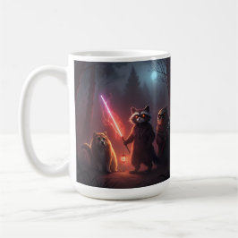 Mystisk Skogsstrid Djur Konst Kaffemugg