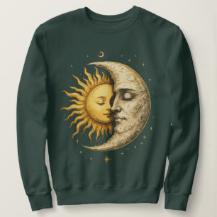 Mystisk sol och månansikte Yin Yang bohemisk pre T Shirt