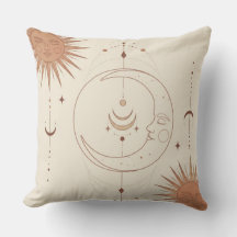 Mystisk sol och måne Celestial Boho kastkudde