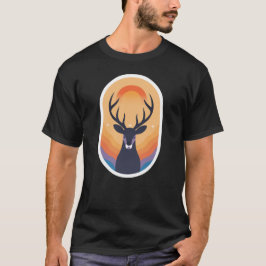 Mystisk solnedgång hjort Retro Boho hjort Siluett T Shirt