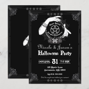 Mystisk Spådam Mystisk Halloweenfest Inbjudningar