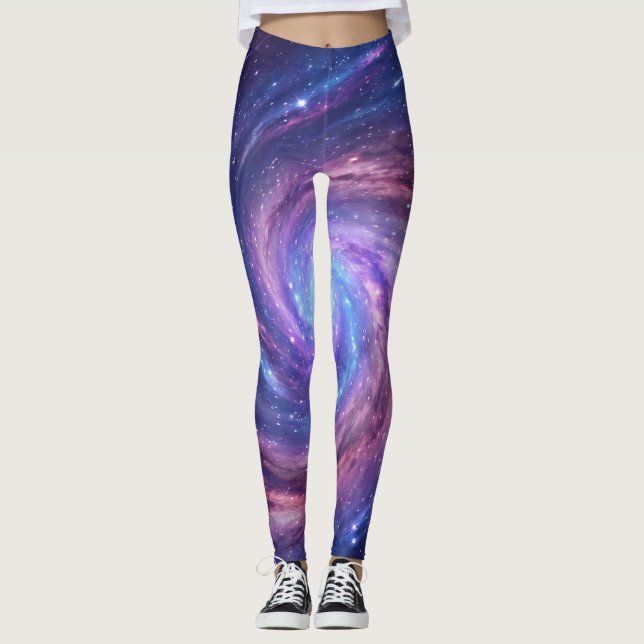 Mystisk Spiralgalax Virvel Leggings (Framsida)