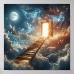 Mystisk stege till himmelsk portal poster