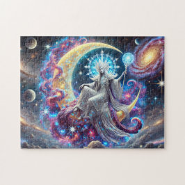 Mystisk Stjärnskådare Celestial Moon & Galaxy Pussel