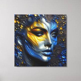 Mystisk strålning - en präglad kvinnlig Ansikte Canvastryck