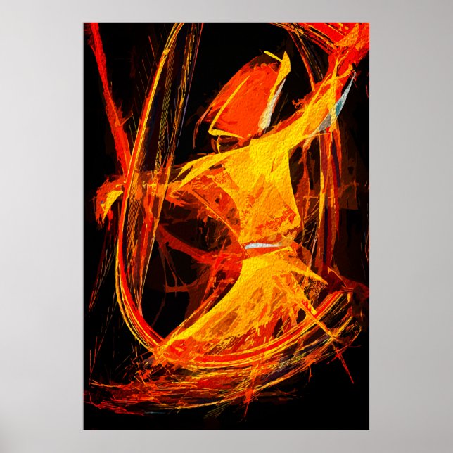 Mystisk Sufi Virvlande Dervisch – Abstrakt Konst Poster (Framsidan)