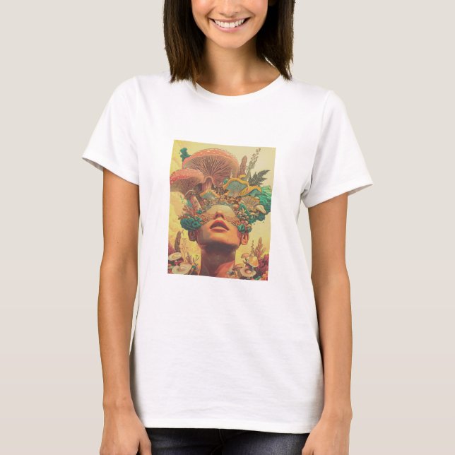 Mystisk Svampgalax Tjej Dam T-Shirt (Framsida)