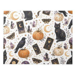 Mystisk svart katt Halloween Celestial Tarot Anteckningsblock