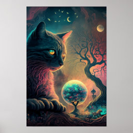 Mystisk svart katt-plakat | Häxkonst 3 Poster