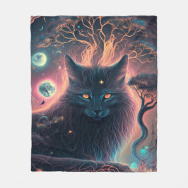 Mystisk svart kattfilt | Häxig present Fleecefilt