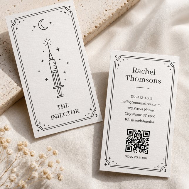Mystisk svart minimal injektor Celestial Tarot  Visitkort (Skapare uppladdad)