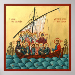 Mystisk symbol av den heliga kyrkliga affischen poster
