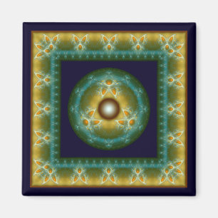 Mystisk symbolisk färgstark ornament magnet