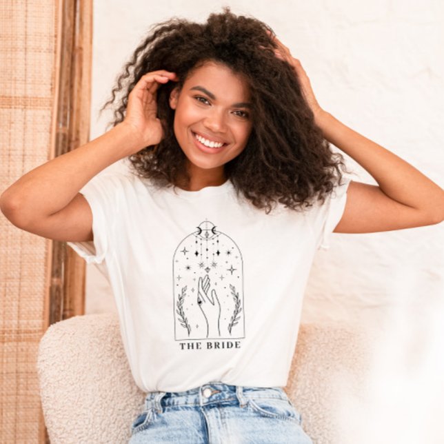 Mystisk Tarotkort Sängvätning Bruden T Shirt (The Bride Bachelorette Party Shirt - Mystical Tarot Card Bachelorette)