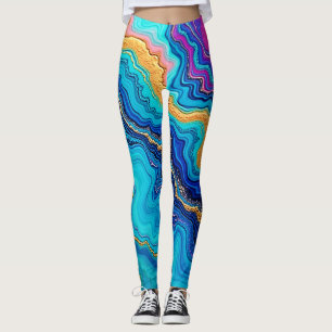 Mystisk Teal & Guld Energi Leggings