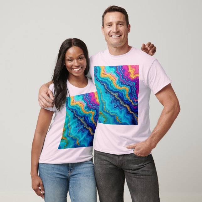 Mystisk Teal & Guld Energi T Shirt (Unisex)