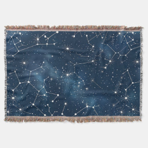 Mystisk Teal Vit Kosmisk Stjärnor Nebula Filt